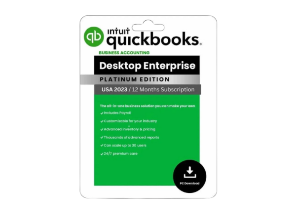 QuickBooks Desktop Entreprise 2023 – US Version- 12 Months Subscription